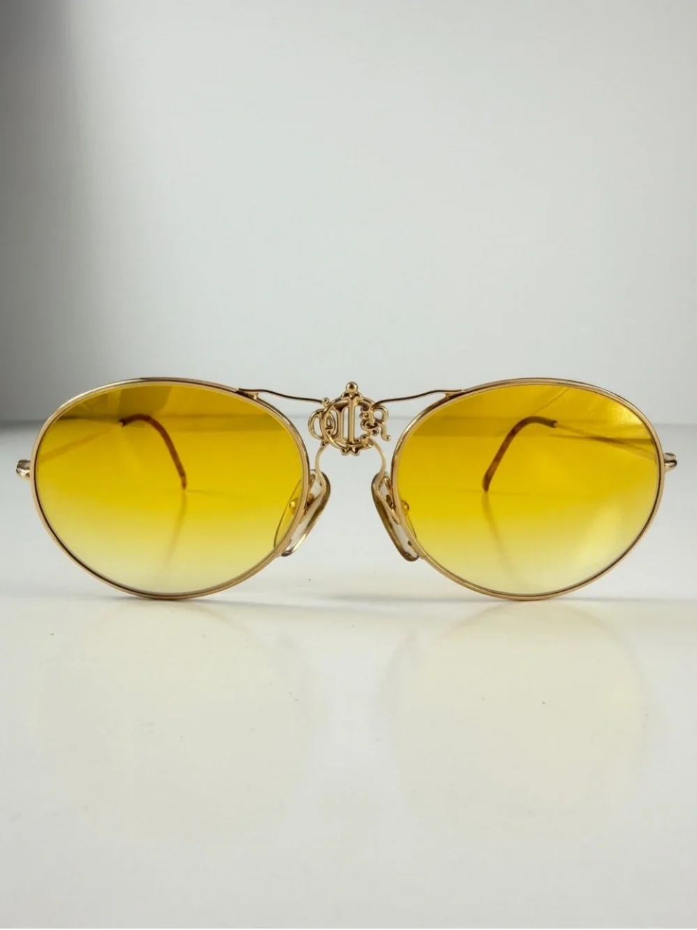 Dior 2640 Royal Crest DeadStock 80s Wire Aviator Custom Sunglasses Lens Full Set